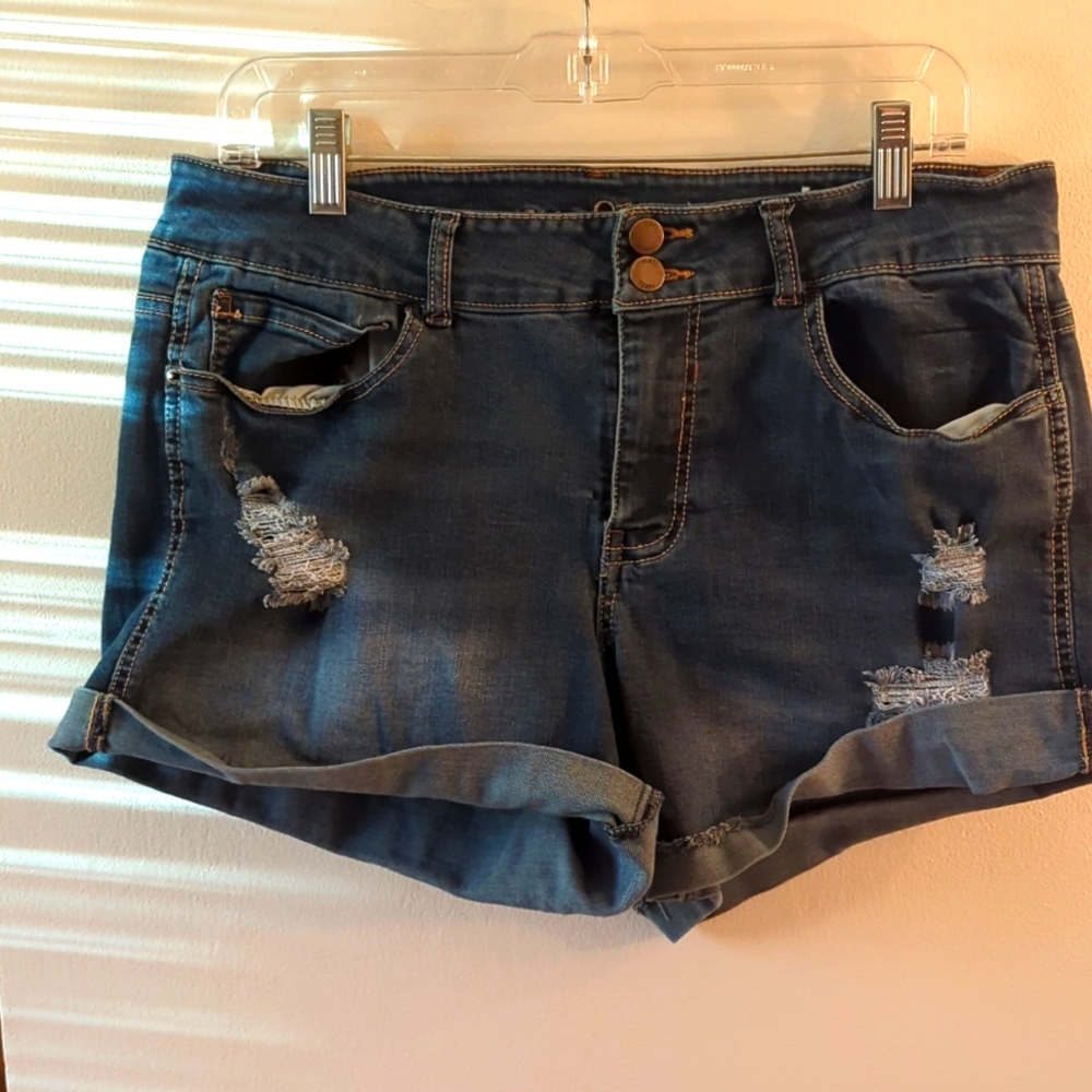 Rue 21 cuffed distressed jean shorts